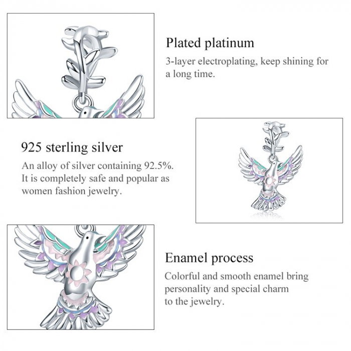 Talisman argint cu porumbelul pacii [4]