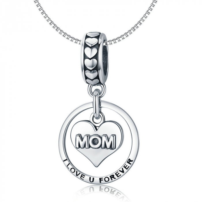 Talisman argint I Love U Forever Mom [5]