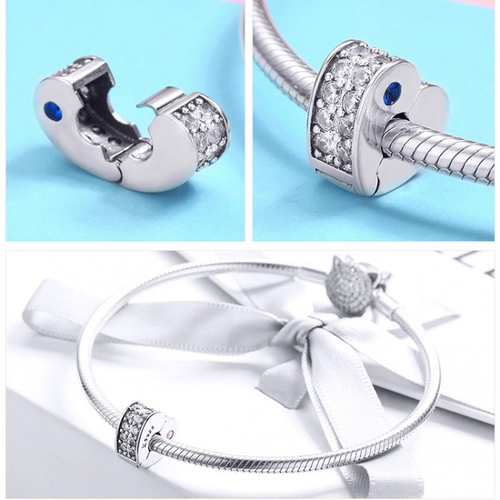 Talisman argint inima cu Clips si zirconii [6]