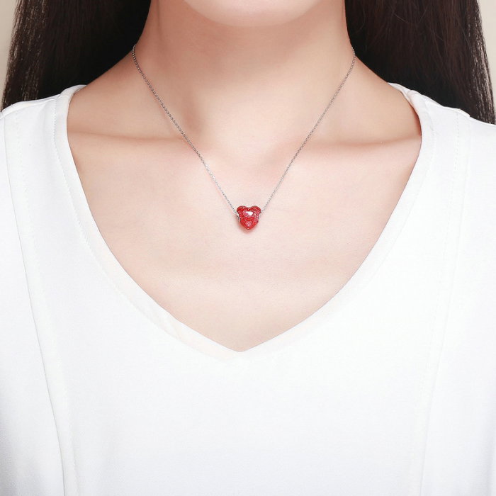 Talisman argint inima cu trandafiri placat cu rodiu [5]