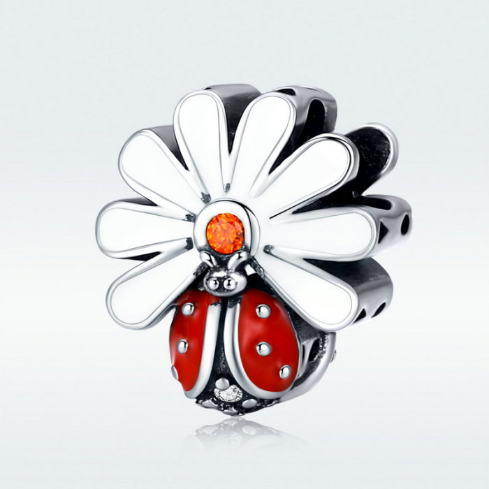 Talisman argint inima gargarita si crizantema [2]