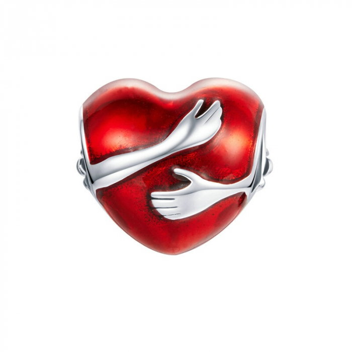Talisman argint inima imbratisata love hug [1]