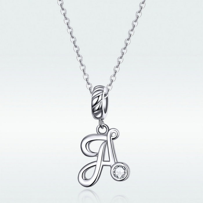 Talisman argint litera A cu zirconiu [4]