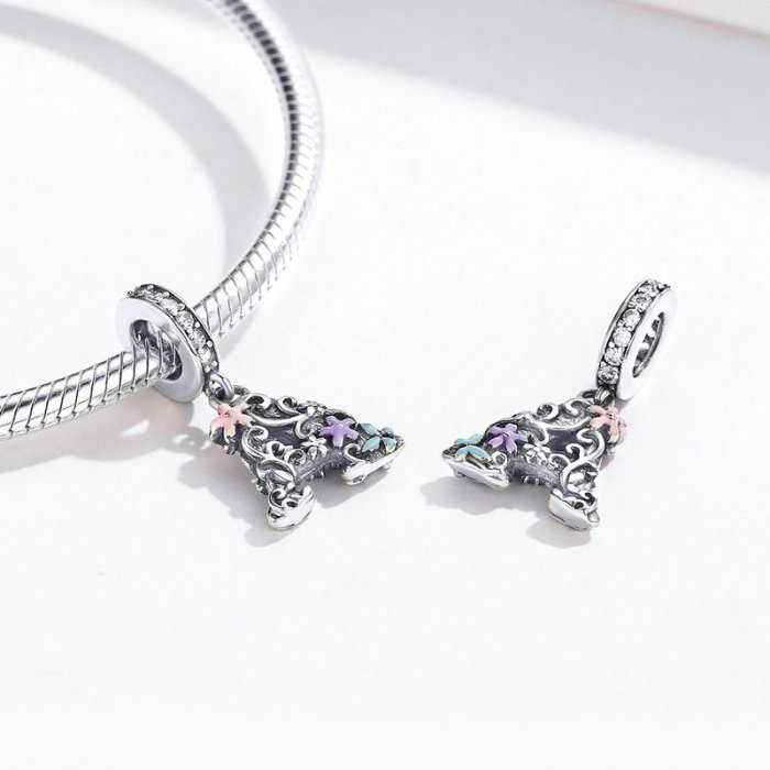 Talisman argint litera A floral [4]