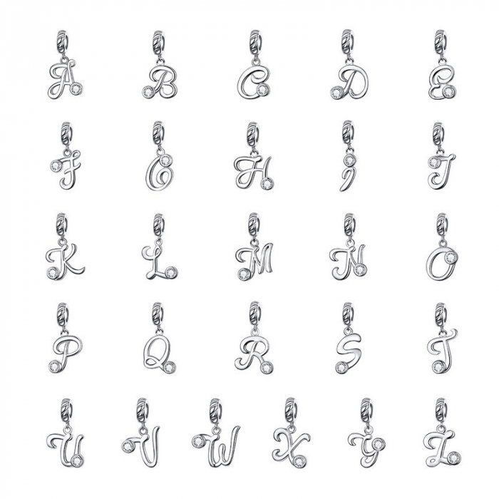 Talisman argint litera D cu zirconiu [5]