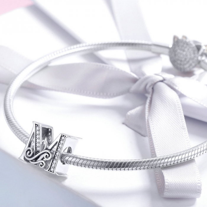 Talisman argint litera M [3]