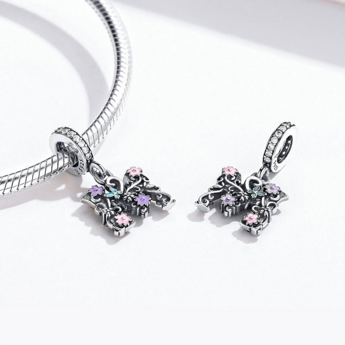 Talisman argint litera M floral [4]