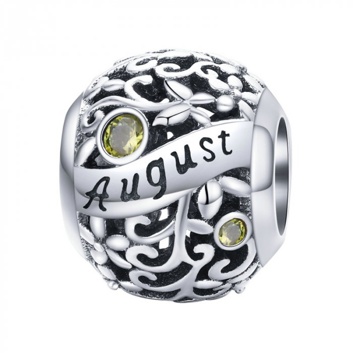 Talisman argint luna August cu zirconiu [1]