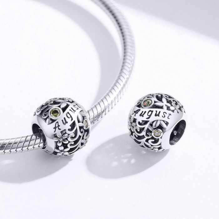 Talisman argint luna August cu zirconiu [4]