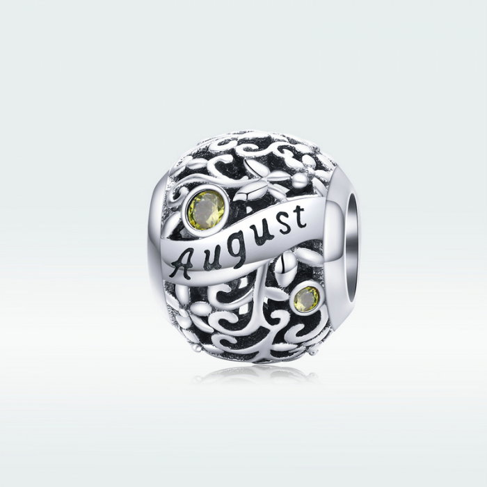 Talisman argint luna August cu zirconiu [6]