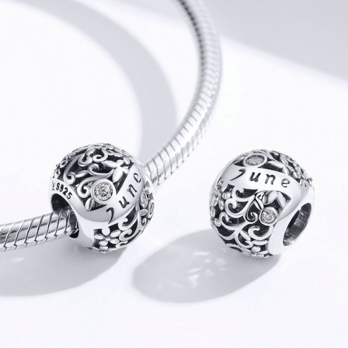 Talisman argint luna Iunie cu zirconiu [4]