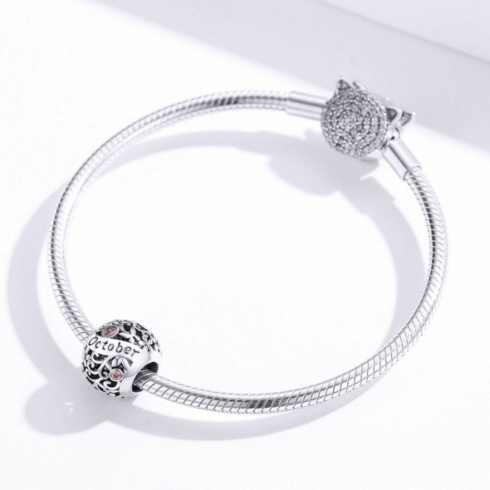 Talisman argint luna Octombrie cu zirconiu [3]