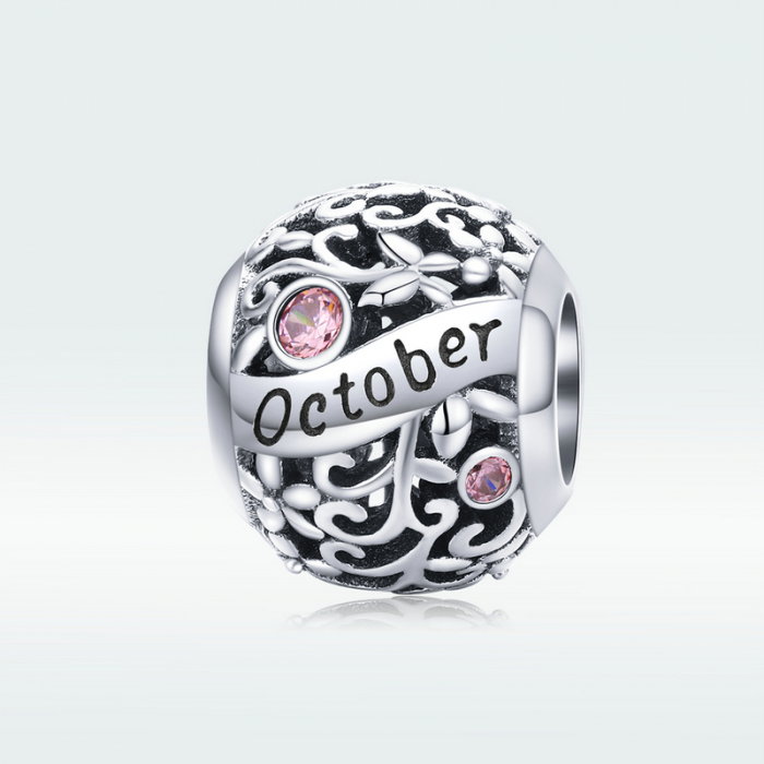 Talisman argint luna Octombrie cu zirconiu [6]