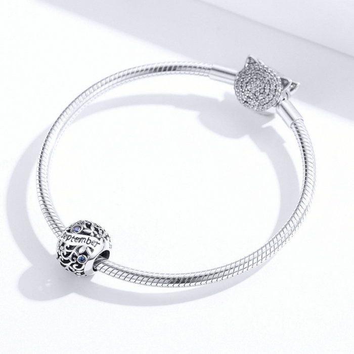 Talisman argint luna Septembrie cu zirconiu [3]