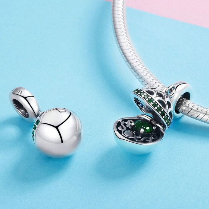 Talisman argint Medalion cu Inima Verde [2]