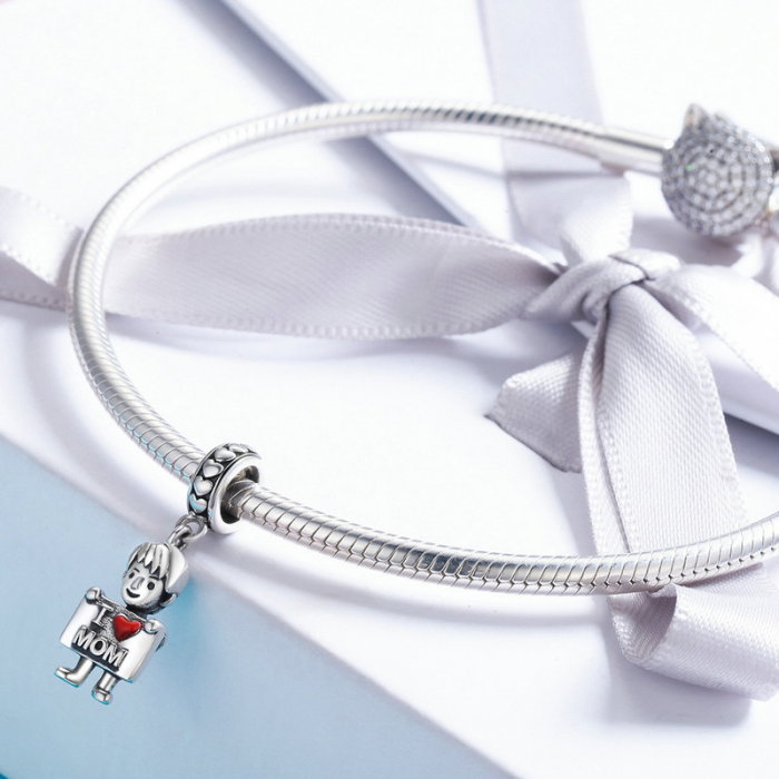 Talisman argint O iubesc pe Mama [5]