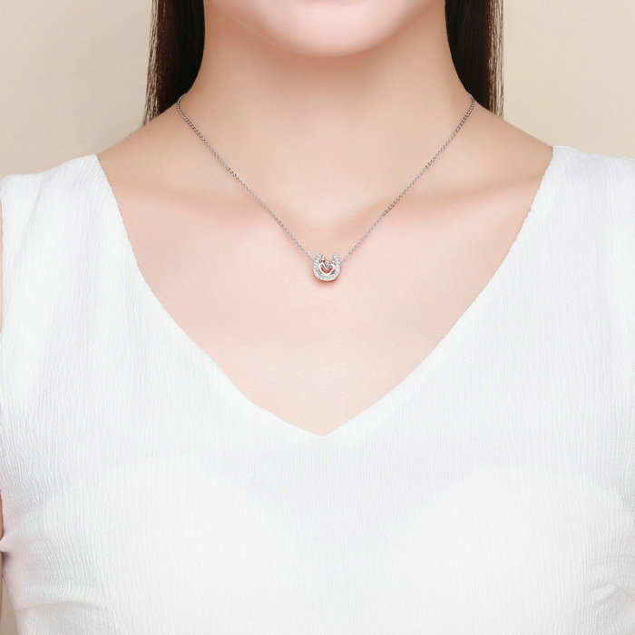 Talisman argint potcoava norocoasa in dragoste placat cu rodiu si aur [5]