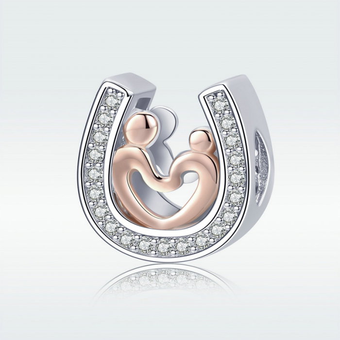 Talisman argint potcoava norocoasa in dragoste placat cu rodiu si aur [8]