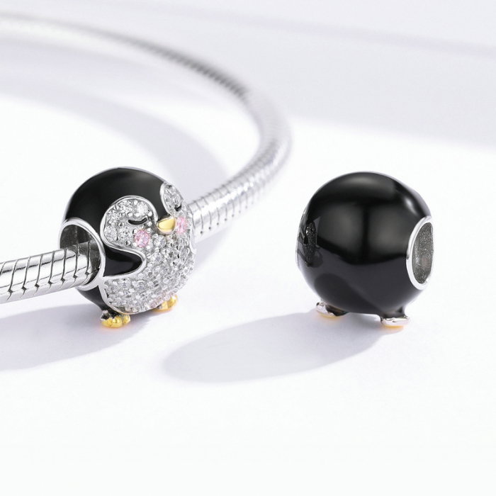 Talisman argint pui de pinguin cu cristale [2]