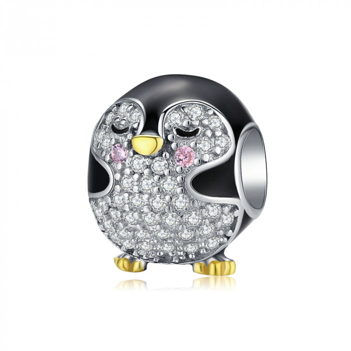 Talisman argint pui de pinguin cu cristale [1]