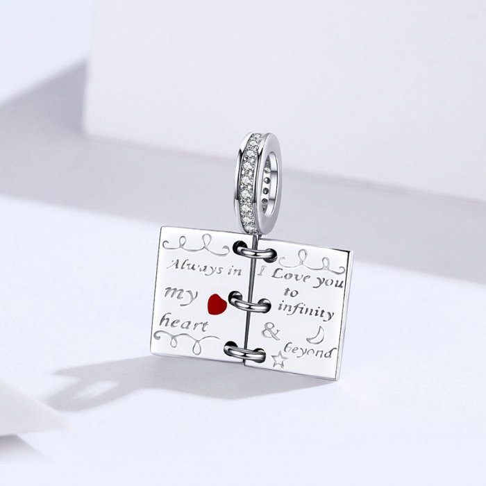 Talisman argint Scrisoare de Dragoste placat cu rodiu [3]