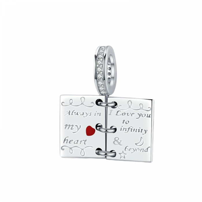 Talisman argint Scrisoare de Dragoste placat cu rodiu [1]