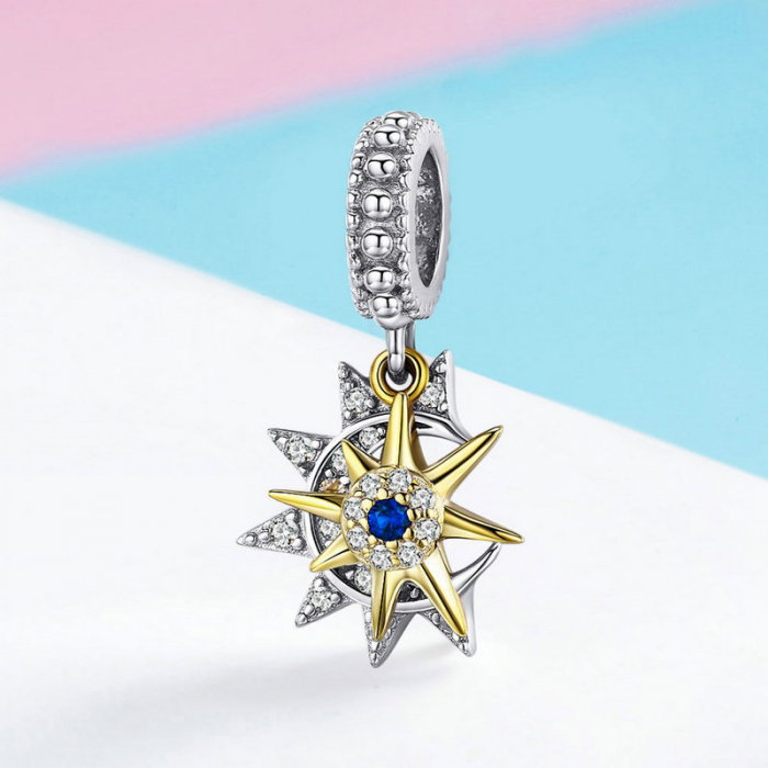 Talisman argint soarele si luna placat cu rodiu si aur [5]