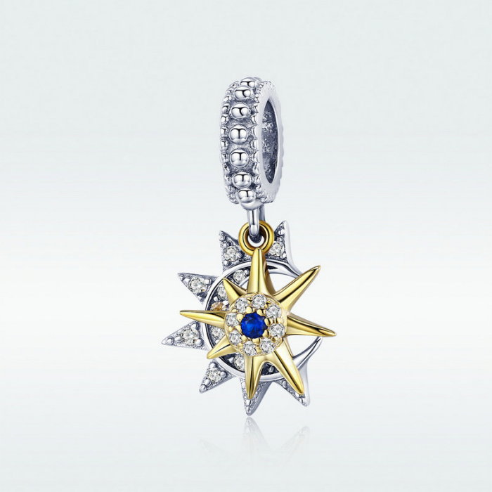 Talisman argint soarele si luna placat cu rodiu si aur [2]