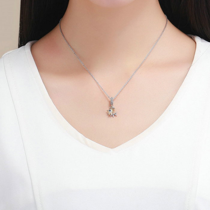 Talisman argint soarele si luna placat cu rodiu si aur [8]