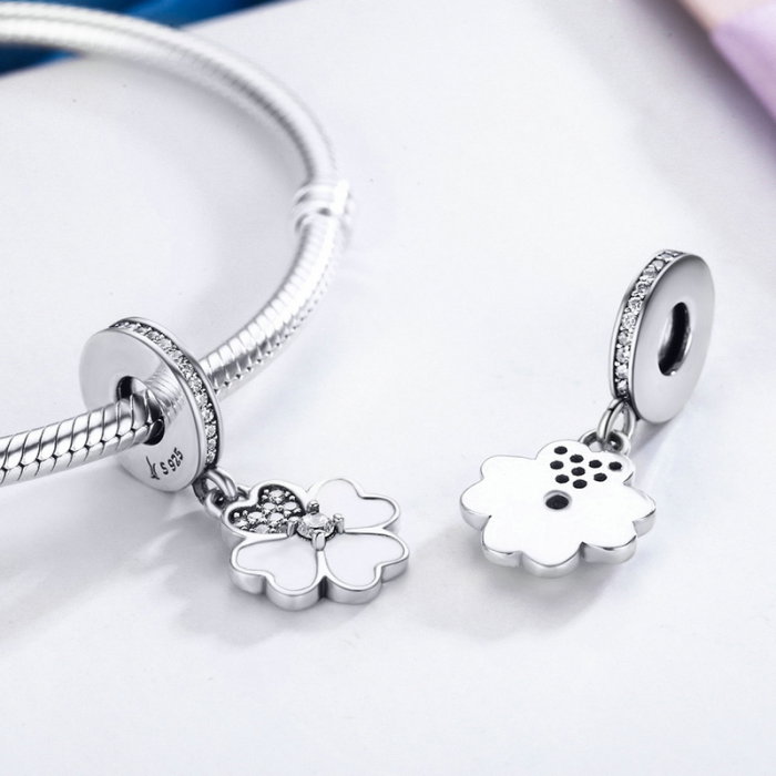 Talisman argint trifoi cu patru foi [4]