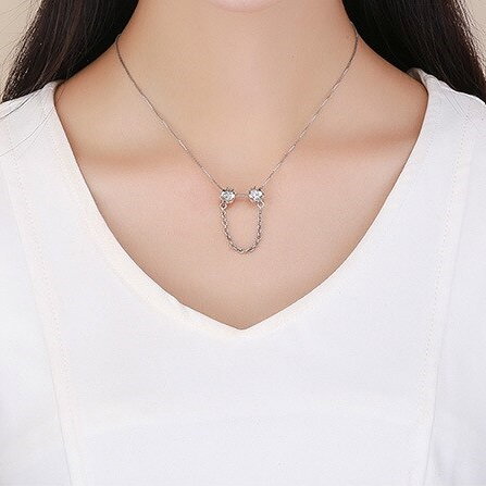 Talisman cu lant de siguranta din argint, cu inimioare [5]