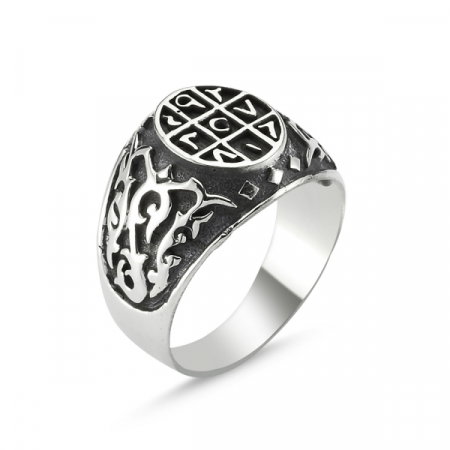 Inel argint Numerologie Abjad [0]