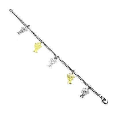 Bratara din otel inox cu pestisori aurii si argintii [1]