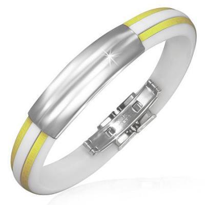 Bratara otel si cauciuc cu motive grecesti