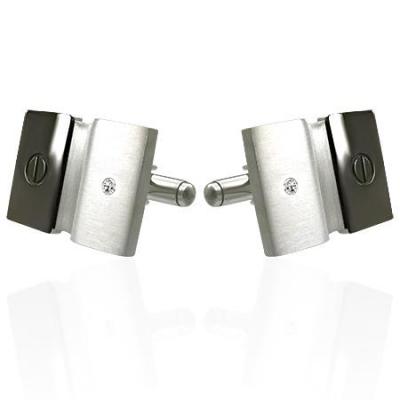 Butoni BeSpecial, USL0060, otel inox cu suruburi si zirconii