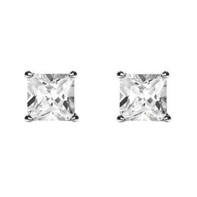 Cercei argint 925 cu zirconii patrate albe 4 mm CER0349 [0]