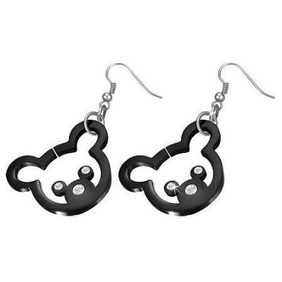 Cercei otel inox cu ursuleti si zirconii