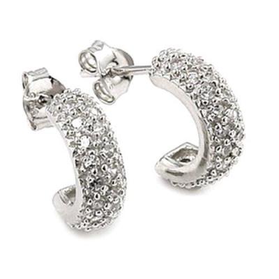 Cercei semiluna din argint 925 rodiat cu zirconii [0]