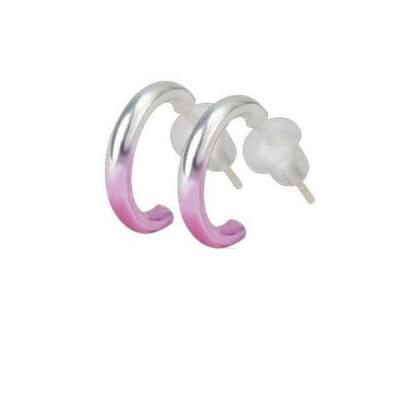 Cercei semiluna din otel inox culoare roz
