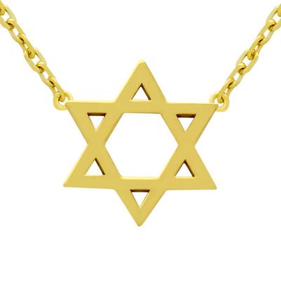 Colier steaua lui David argint 925 placat cu aur [1]