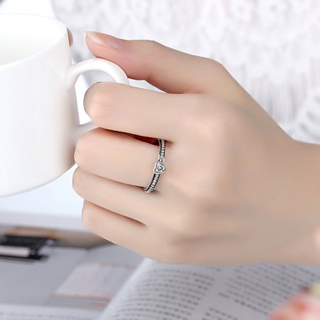 Inel placat cu argint cu inimioara alba IST0002_173 [1]