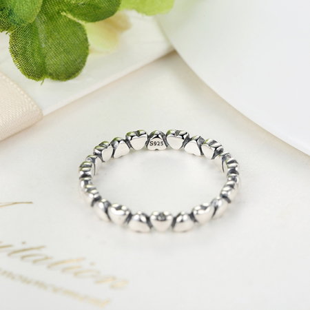 Inel argint 925 patinat cu inimioare - Be in Love [9]