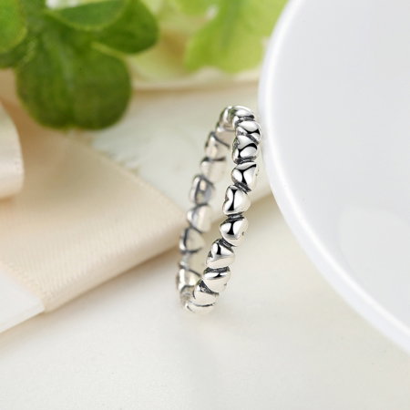 Inel argint 925 patinat cu inimioare - Be in Love [15]