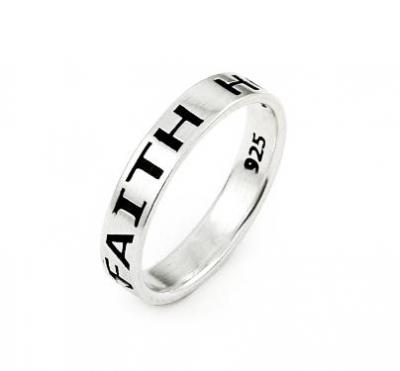 Inel argint 925 FAITH HOPE LOVE cu aspect vintage [0]