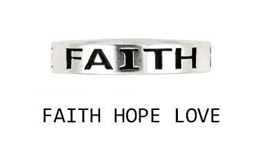 Inel argint 925 FAITH HOPE LOVE cu aspect vintage [1]