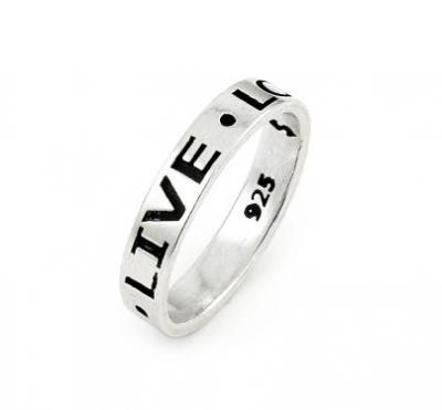 Inel argint 925 LIVE LOVE LAUGH cu aspect vintage [0]
