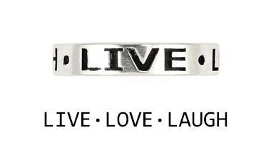 Inel argint 925 LIVE LOVE LAUGH cu aspect vintage [1]