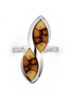 Inel argint 925 cu sticla de murano millefiori maro [1]