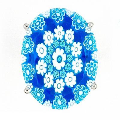 Inel argint 925 rodiat cu sticla murano millefiori [1]