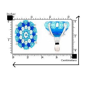 Inel argint 925 rodiat cu sticla murano millefiori [2]